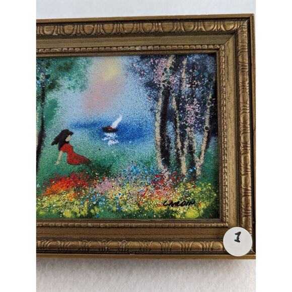 Louis Cardin Lot Of 4 Enamel On Copper Paintings See Photos And Description - Picture 3 of 16